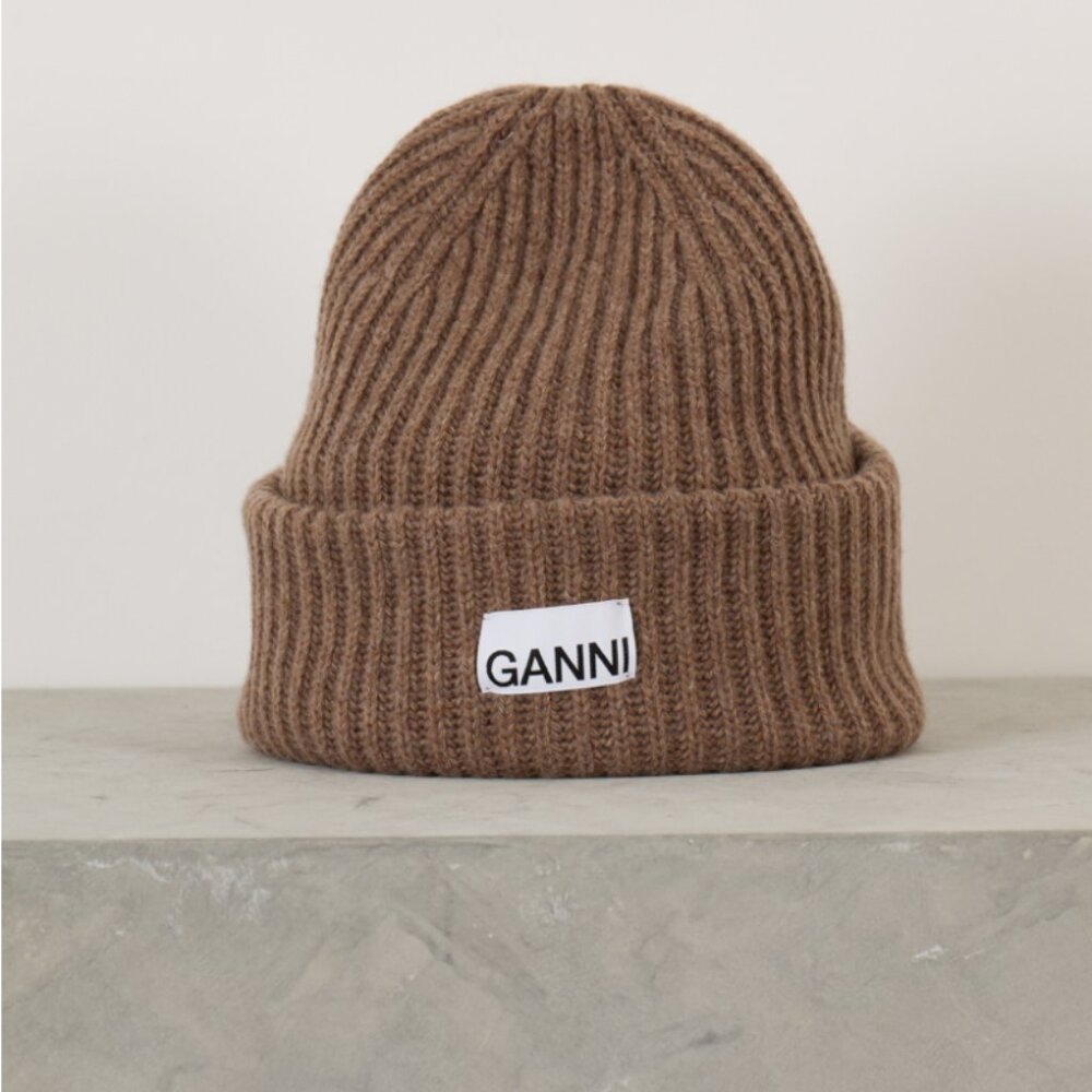 Ganni Ribbed Wool Beanie - Picture 3 of 4